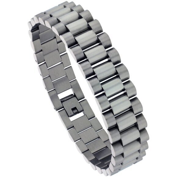 New Stainless Steel Rolex Style Bracelet For Men 58 Inch Wide 85 Inch